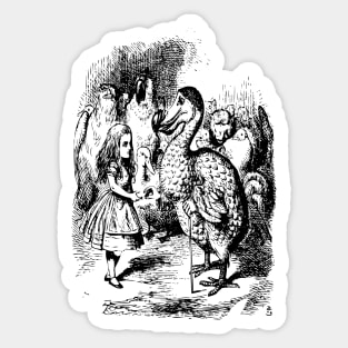 Alice in Wonderland | Dodo Presenting Thimble to Alice | Vintage Alice | Sticker